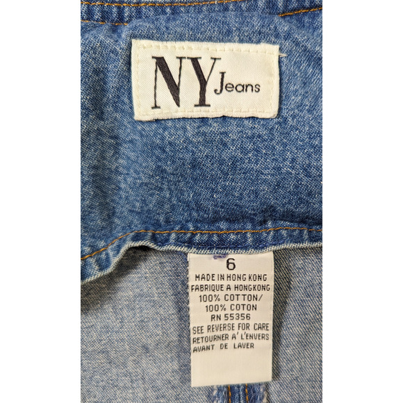 NY Jeans Vintage Denim Button Front Dress Size 6 - Picture 4 of 4